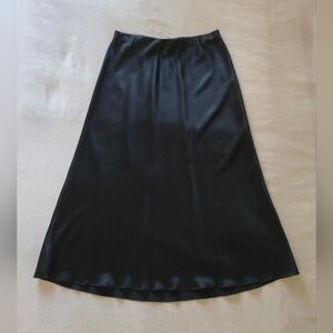Elysewalker Sophia Silk Slip Skirt in Black, M